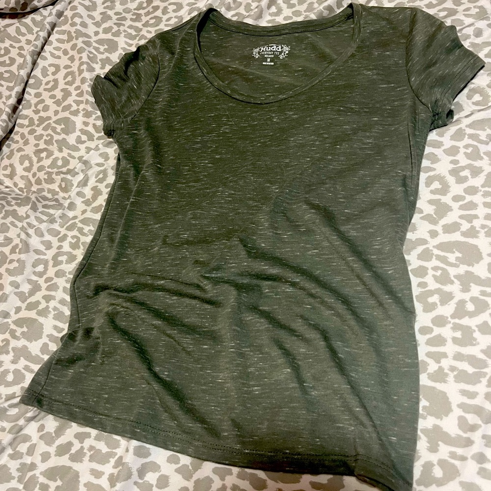 Olive green, heathered top, size M